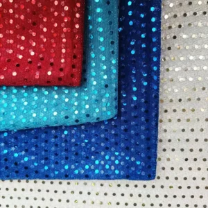 YX1272 Competitive Price 40gsm Purple Tulle Mesh Fabric With Polka Dots and Round Sequins 3mm Sequins Costume Fabrics DIY