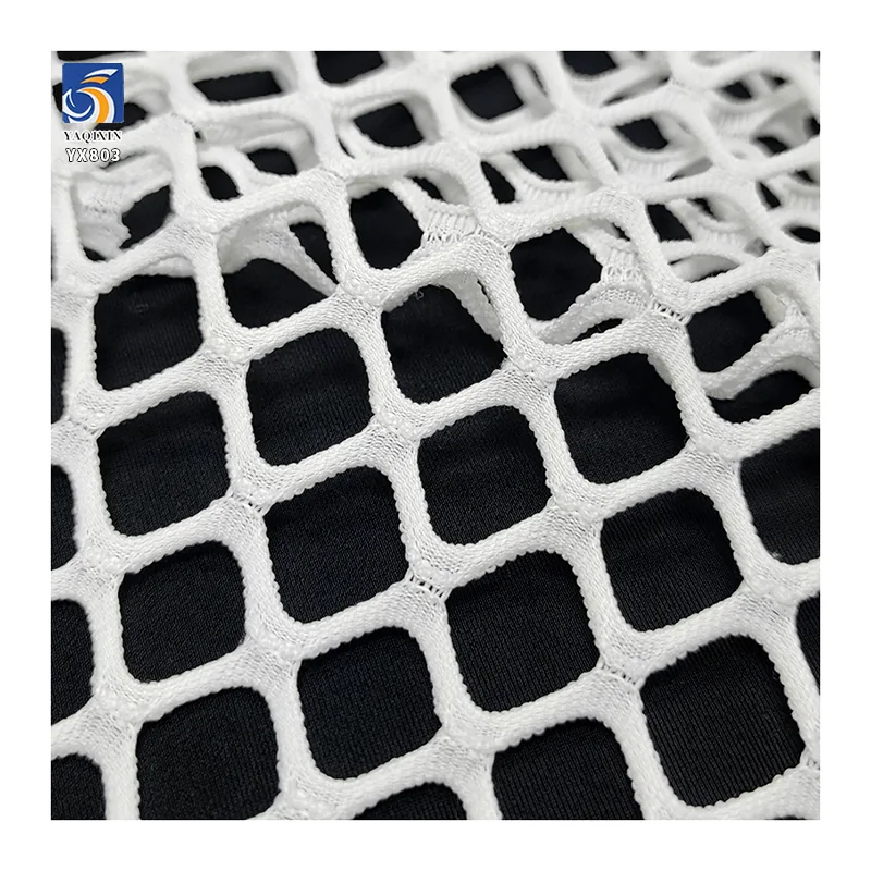 YX803-1 2026 Summer New European and American Bikini Swimsuit Fabric Sexy Black Hollow Knitted Diamond Big Mesh Fabric