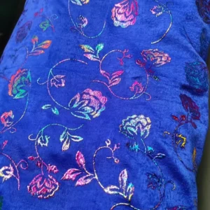 YX1624 Shiny Multicolor Rose Flower Stretch Knit Fabric Multicolor Shiny Pattern for Womenswear and Fashion Garments