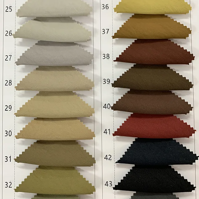 DV-6713 Factory Direct Low MOQ 155g 100% Polyester Light Khaki Fine Twill Fabric 150cm for Ladies Casual Pants