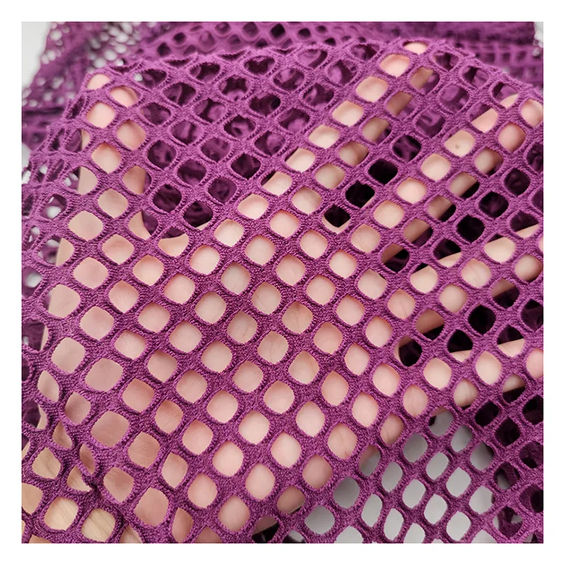 YDM008 95% Polyester 5% Spandex Stretch Mesh Fabric Big Hole Sexy Women Fishnet Underwear Fabric