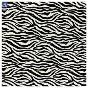 YX1154 Hot Selling Animal Zebra Print Flocked Mesh Fabric Spandex Four-Way Stretch Black Zebra Flocked Mesh Dress Fabric 2026