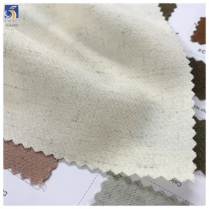 SL-1866 Beige 170gsm Cavalry Twill Polyester Linen Spandex Stretch Fabric Comfort Stretch Twill Fabric for Womens Career