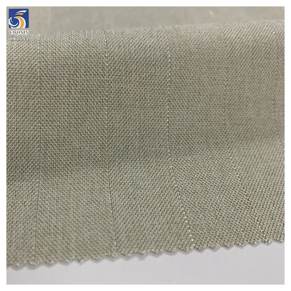 YX1191 210gsm 95% Polyester 5% Spandex Big Herringbone Twill Fabric for Woven Khaki Stretch Pants Jacquard Striped Fabric