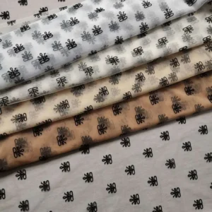 DX159 Flock Tulle Fabric Tulle New Product 58" Wide Flock Heart Tulle Netting Fabric for Wedding Dress