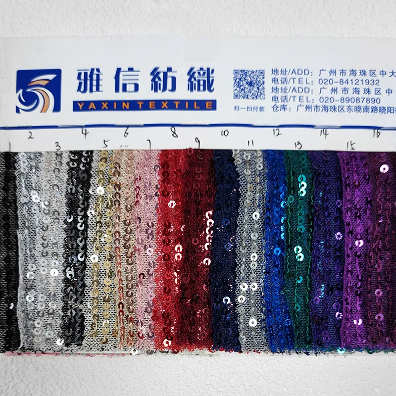 Wholesale Prices 4 Way Stretchy Sequin Fabric Bling Bling 3mm Glitter Sequin Stripe Fabric for Fashion Dress
