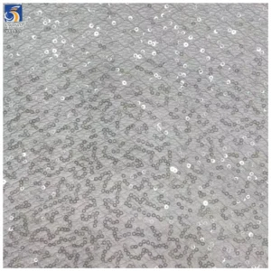 YX1439 300gsm Luxury 3mm Sequin Mesh Fabric Golden Glitter Net Tulle for Bridal Evening Dress Party Wear Fashion Apparel