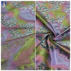 YX1560 Manufacturer Wholesale Two Tone Metallic Brocade Jacquard Fabric 150GSM for Women's Dresses and Fashion Apparel