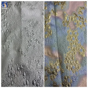 YX1560 Manufacturer Wholesale Two Tone Metallic Brocade Jacquard Fabric 150GSM for Women's Dresses and Fashion Apparel