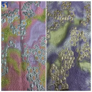 YX1560 Manufacturer Wholesale Two Tone Metallic Brocade Jacquard Fabric 150GSM for Women's Dresses and Fashion Apparel