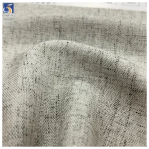 SL1858 240g Blend Material 87% Polyester 7% Linen 6% Spandex Gray Fashionable Stretch Slub Linen Fabric for Suiting