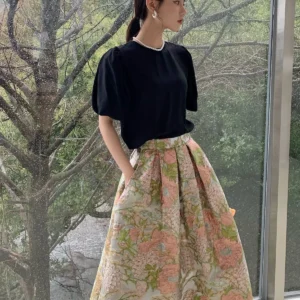 YX1166 2026 New 100 Polyester Green 3D Yarn-Dyed Jacquard Florals Fabric Nigerian Guinea Brocade Fabrics for Women