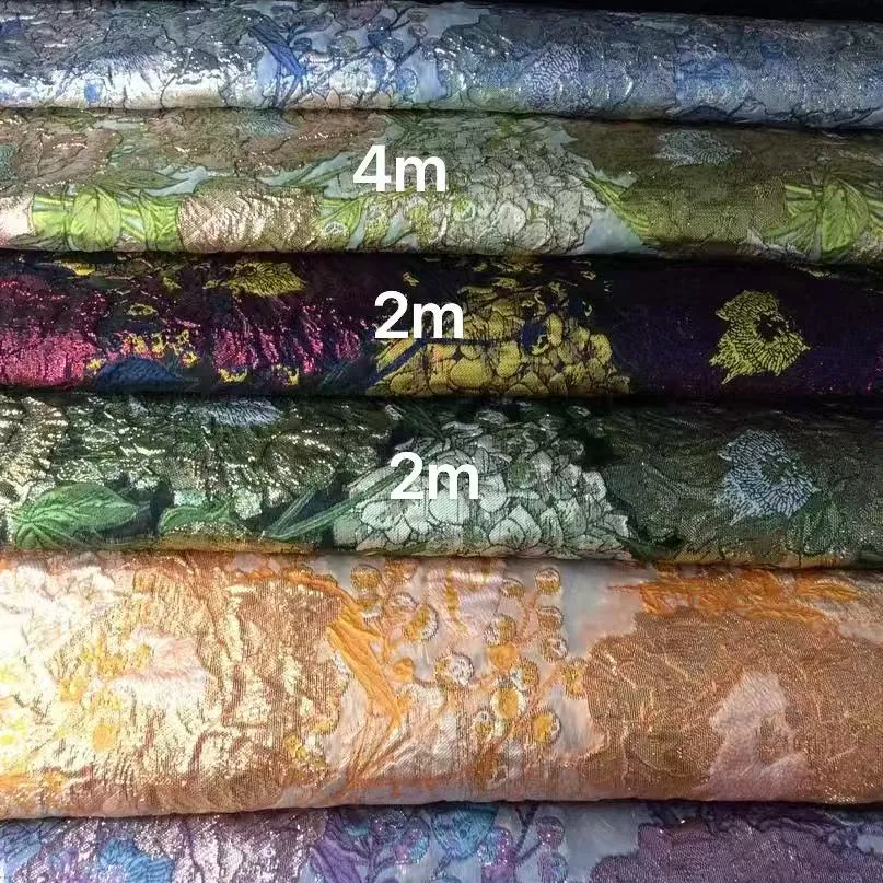 YX1166 2026 New 100 Polyester Green 3D Yarn-Dyed Jacquard Florals Fabric Nigerian Guinea Brocade Fabrics for Women