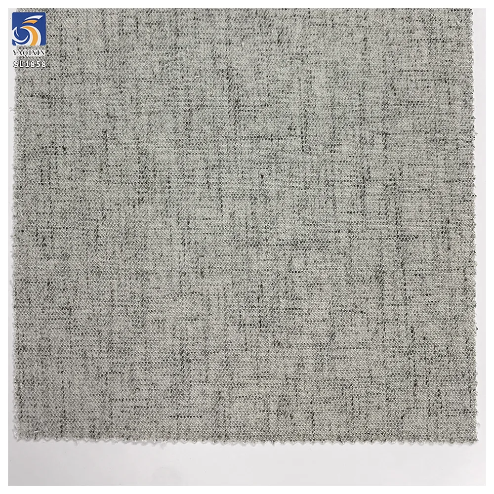 SL1858 240g Blend Material 87% Polyester 7% Linen 6% Spandex Gray Fashionable Stretch Slub Linen Fabric for Suiting