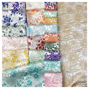YX1239 High Quality 176gsm 100% Polyester Gold Brocade Textured Jacquard Fabric for Women Garments Brocade Fabric 2026