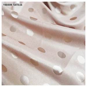 DMF002 Chinese Manufacturer Wholesale Price Polka Dot Jacquard Satin Fabric by the Yard
