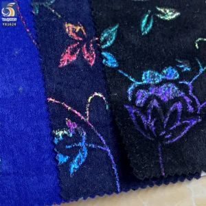 YX1624 Shiny Multicolor Rose Flower Stretch Knit Fabric Multicolor Shiny Pattern for Womenswear and Fashion Garments