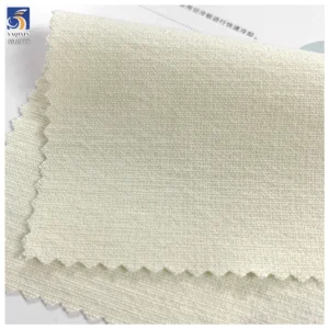 SL1375 290g High Quality Blend 15% Lyocell 3% Wool 2% Spandex 80% Polyester Light Yellow Stretch Fabric Vest Suit Fabric
