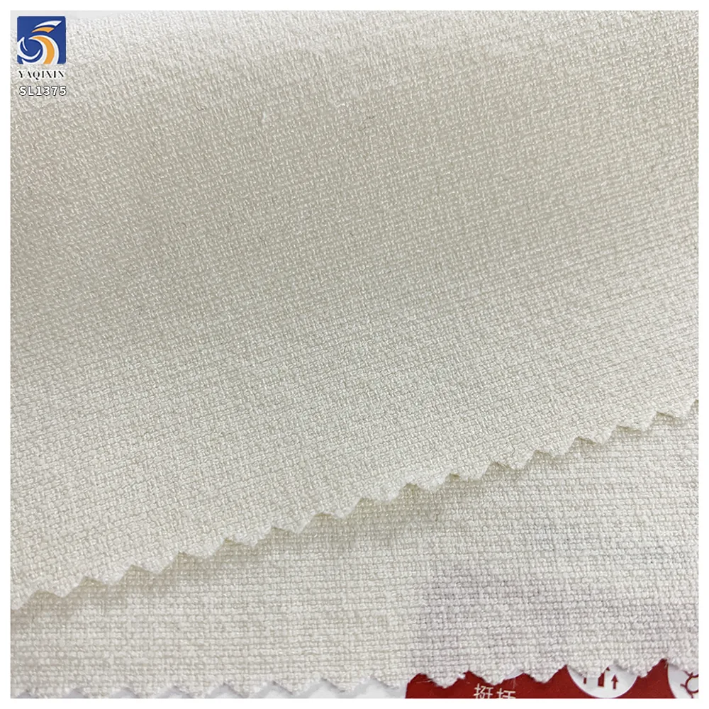SL1375 290g High Quality Blend 15% Lyocell 3% Wool 2% Spandex 80% Polyester Light Yellow Stretch Fabric Vest Suit Fabric
