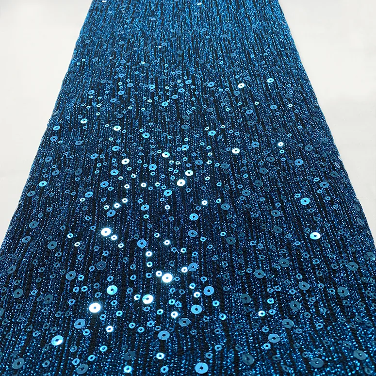 YX1390 250gsm Holographic Laser Sequin Fabric 3mm 5mm Mixed Stretch Mesh Sequin Fabric for Dancewear Stage Costume Dress