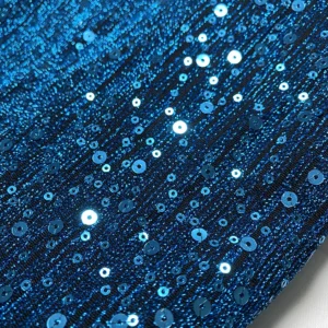 YX1390 250gsm Holographic Laser Sequin Fabric 3mm 5mm Mixed Stretch Mesh Sequin Fabric for Dancewear Stage Costume Dress