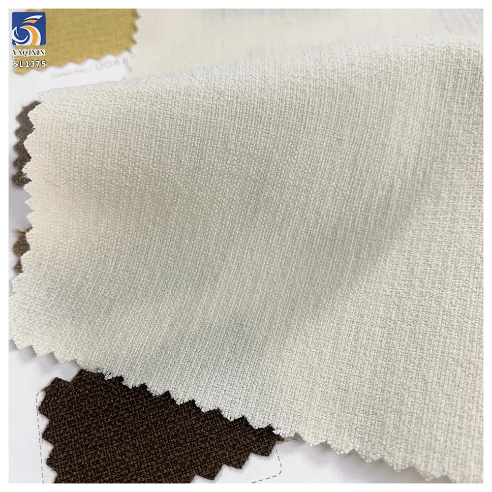 SL1375 290g High Quality Blend 15% Lyocell 3% Wool 2% Spandex 80% Polyester Light Yellow Stretch Fabric Vest Suit Fabric