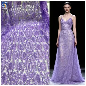 YX1542 Multi Color 8MM Sequin Embroidery Fabric Polyester Mesh Material for Prom Dresses Bridal Gowns and Fashion Apparel