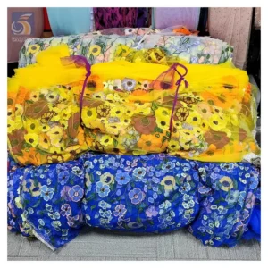 Guangzhou Zhongda Fabric Market Reasonable Price Color Embroidery Lace Fabric 2024 3D Flowers Tulle Net Lace Fabric
