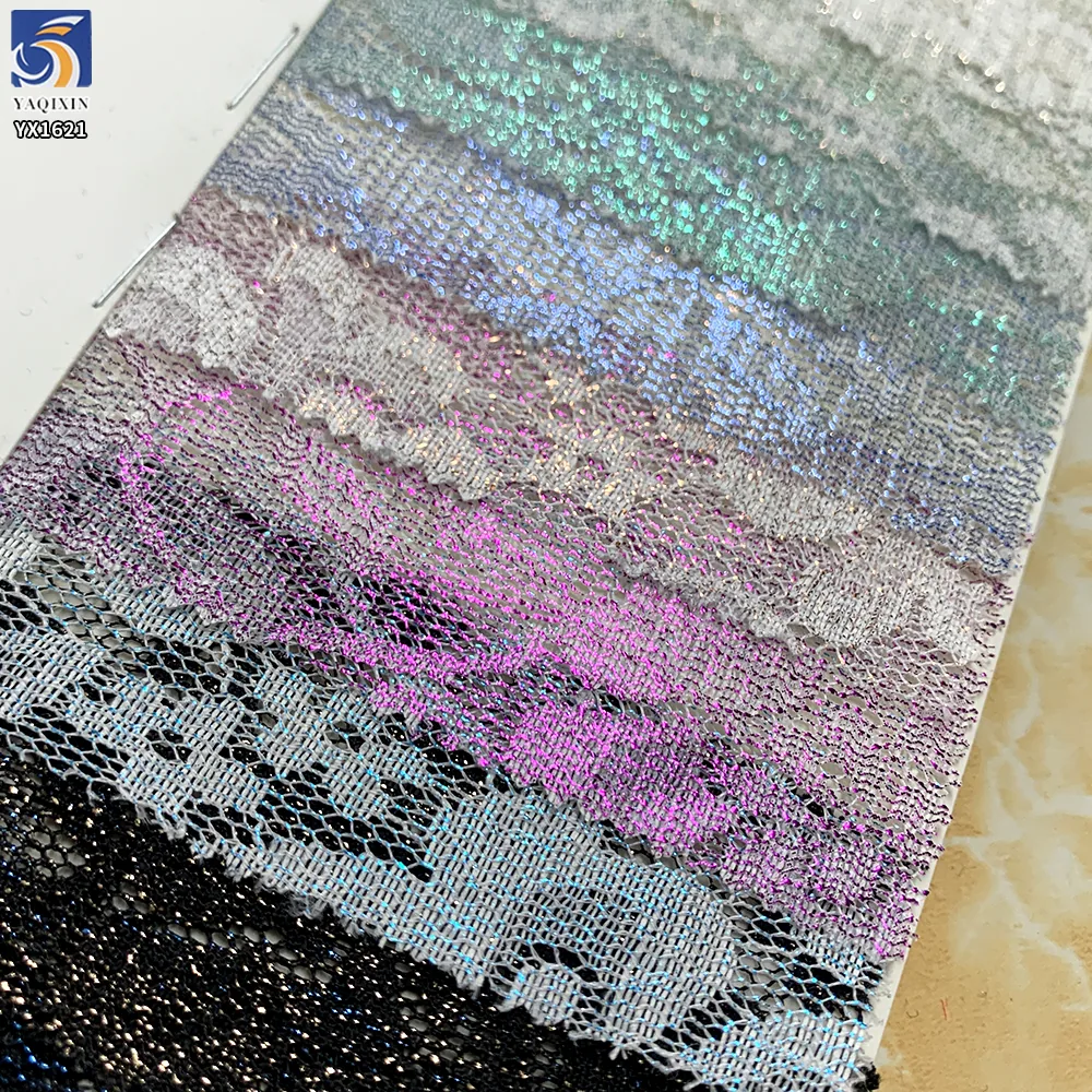 YX1621 Gold Silver Foil Printed Lace Fabric Floral Sheer Mesh for Dresses Tops and Fashion Apparel