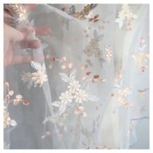 Yaqixin New Green Embroidered Mesh High Quality Fashion Dress Skirt Embroidered Cloth Wedding Lace Fabric