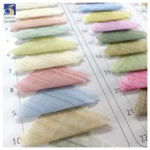 DV-6699 100g Light Pink Nylon Blend Breathable Soft Silky Lightweight Dress Vertical Stripe Fabric for Women's Summer Wear