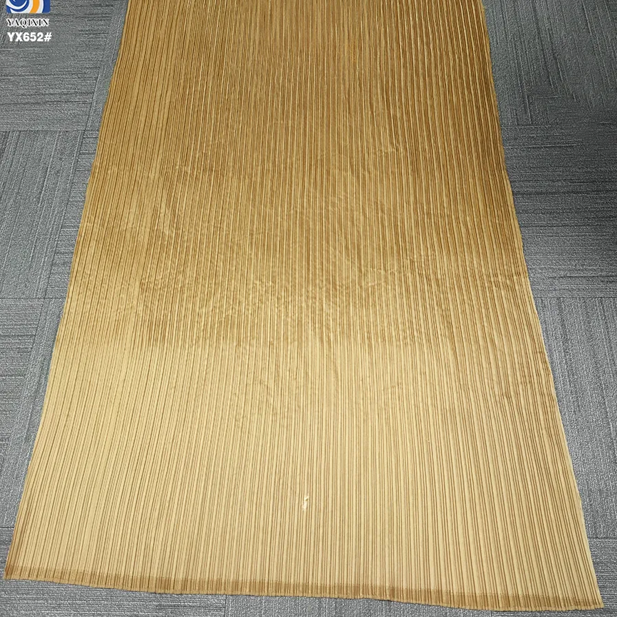 YX652 Luxury Style 150gsm Gold Glittery Liquid Satin Pleated Fabric for High-End Garment Skirt