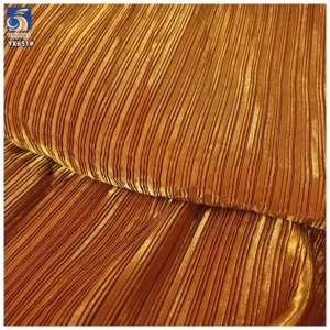 YX651-2 Nigerian Stylish 100% Polyester Satin Woven Fabric Pleated Women's Fashion Dresses Skirts Satin Pleated Fabric