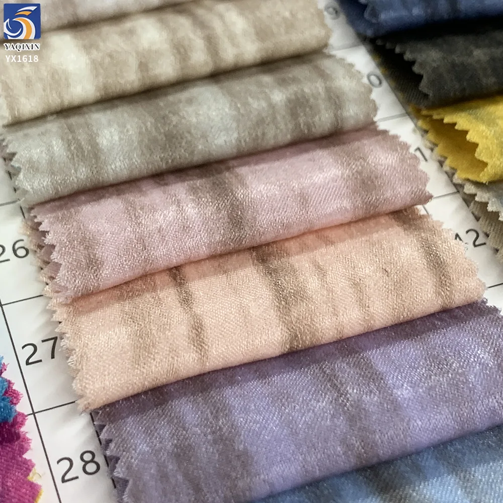 YX1618 Wholesale Abstract Print Velvet Chiffon Fabric Soft Textured Fashion Material for Clothing and Dressmaking