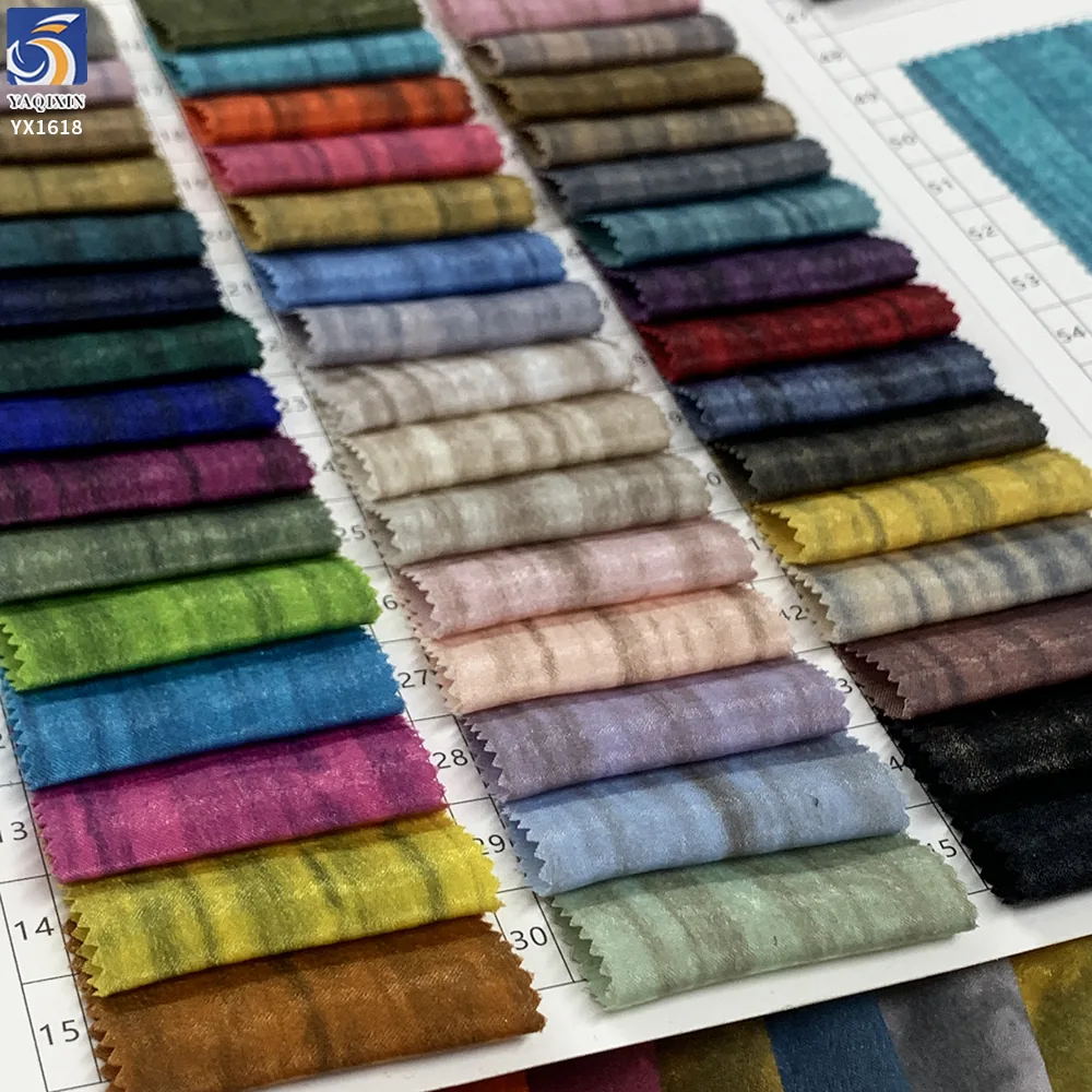 YX1618 Wholesale Abstract Print Velvet Chiffon Fabric Soft Textured Fashion Material for Clothing and Dressmaking