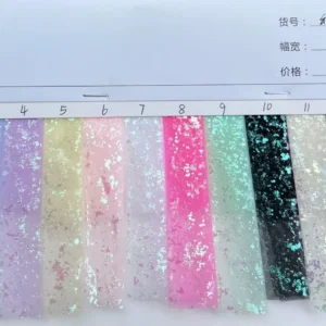 YX849 Tulle Stock Wholesale Gold Film Printing | Camouflage Tulle Fabric for Ink Splash Dress | USA Export