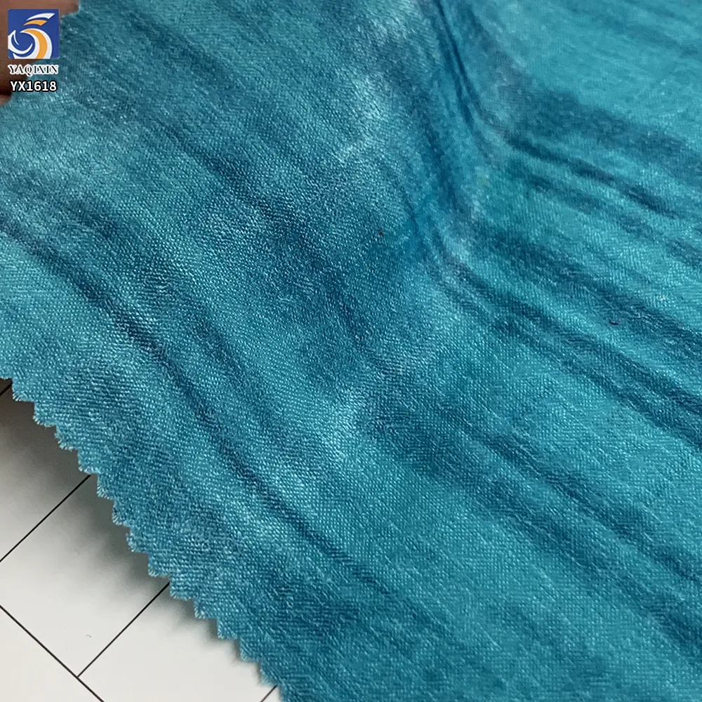 YX1618 Wholesale Abstract Print Velvet Chiffon Fabric Soft Textured Fashion Material for Clothing and Dressmaking
