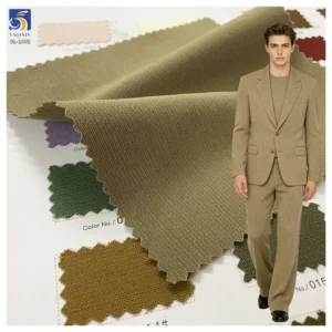 SL-1832 High Quality 250gsm TR Stretch Polyester Rayon Spandex Stretch Khaki Suiting Fabric Wrinkle Resistant for Mens Suit