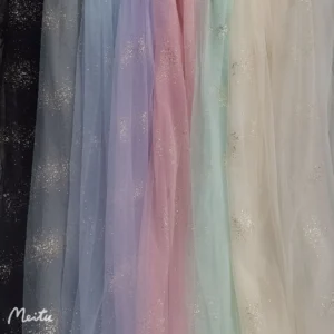 SGT004 Wedding Bridal Tulle Sparkly Golden Custom Sequins Glitter Tulle Fabric for Veil Clothing