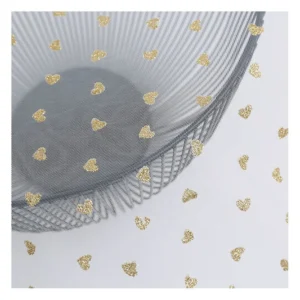 100% Polyester Glitter Tulle Fabric Gold love Tulle High Fastness Glitter Can Be Used for American Valentine's Day Fabric