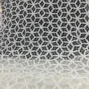 YX1216 American Summer Knitted Embroidery Flowers Fabric Mesh Crochet Rope Lace Fabric With Sequins for Women Dress