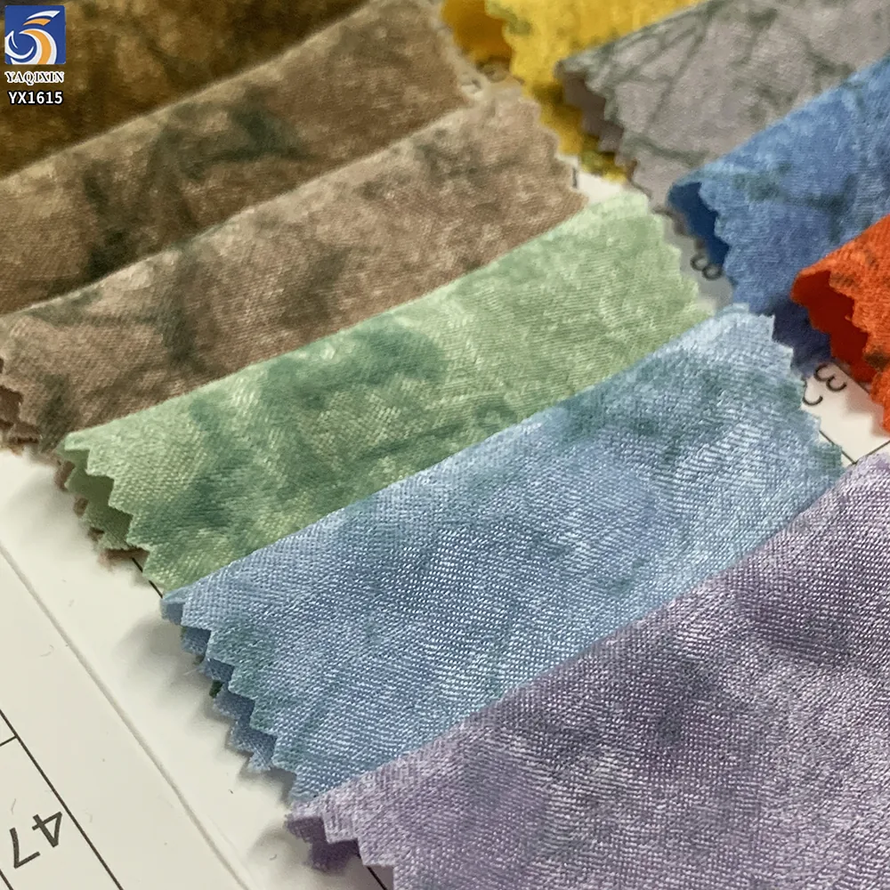 YX1615 Camouflage Printed Velvet Chiffon Fabric Woven Lightweight Textured Material for Fashion Apparel