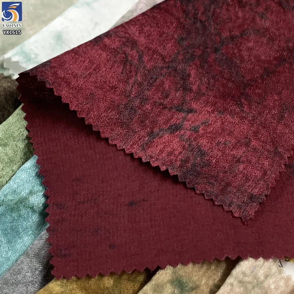 YX1615 Camouflage Printed Velvet Chiffon Fabric Woven Lightweight Textured Material for Fashion Apparel