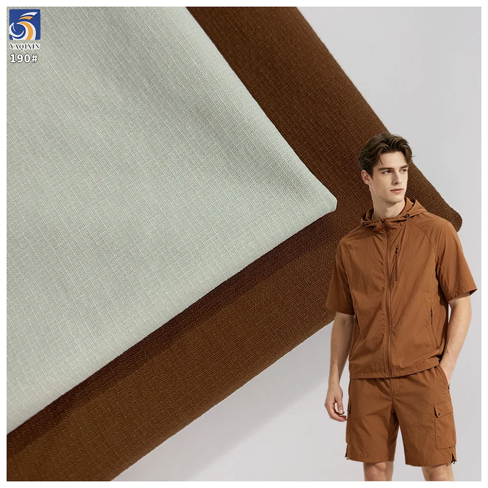 Y-190 70D 140g Anti-Wrinkle 90% Nylon 10% Spandex Matte Mini Grid Water Repellent High Stretch Fabric for Casual Wear Shorts