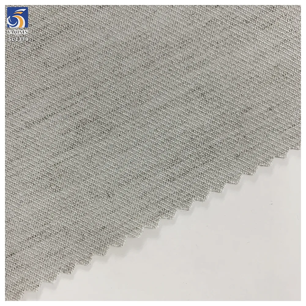 SL1379 270g 70% Polyester 15% Cellulose 7% Lyocell 3% Worsted Wool 5% Spandex Blend TR Heather Gray Stretch Fabric for Suit