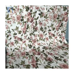 YX2723 Premium Custom Floral Patterns Digital Print Chiffon Fabric Draping Printed Pleated Chiffon Fabric