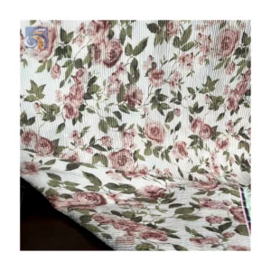 YX2723 Premium Custom Floral Patterns Digital Print Chiffon Fabric Draping Printed Pleated Chiffon Fabric