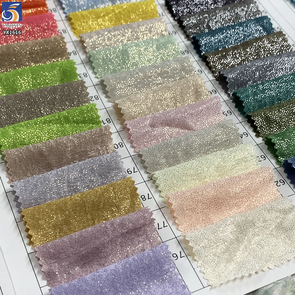 YX1616 Metallic Dot Chiffon Velvet Fabric Sparkle Soft Fashion Textile for Dresses and Garments