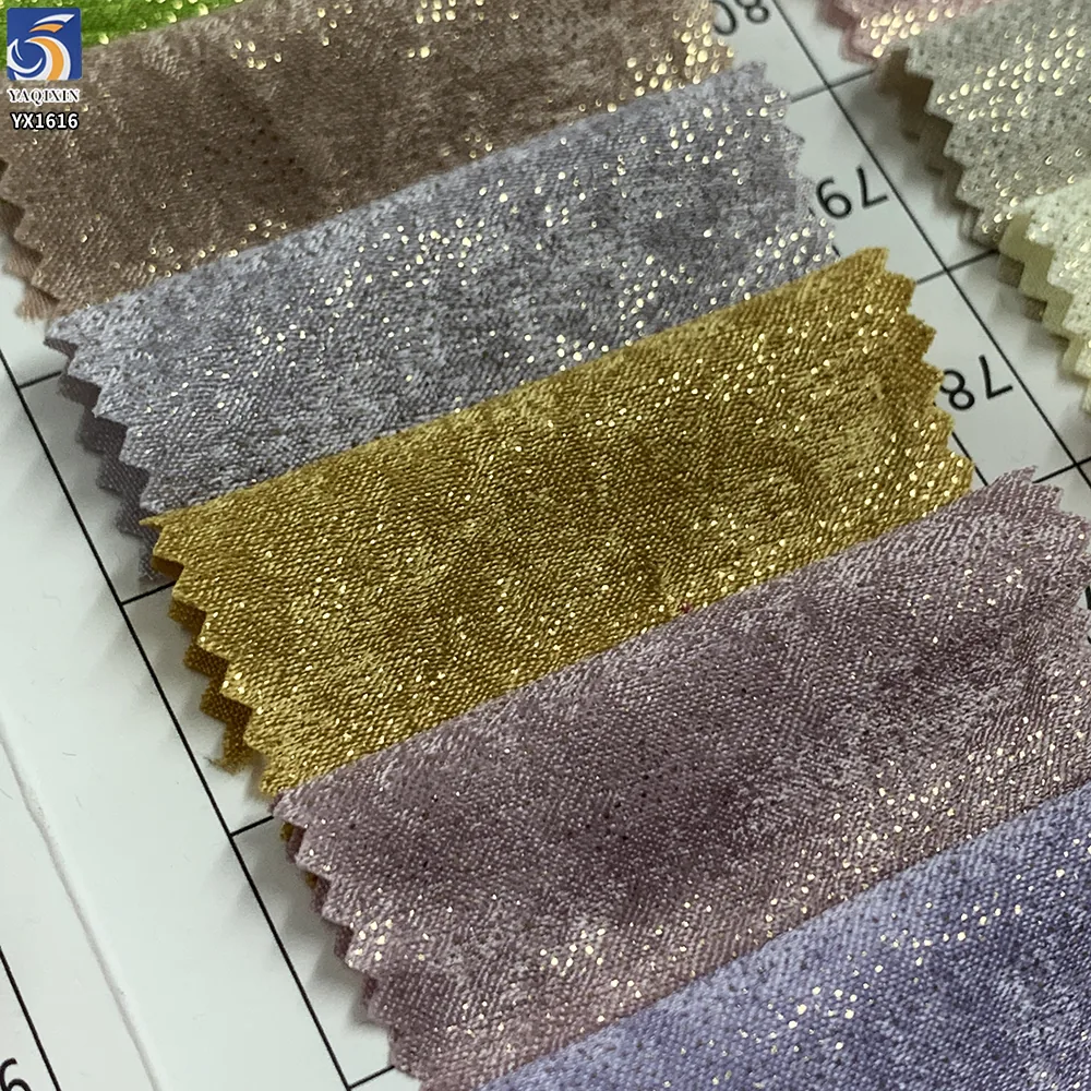YX1616 Metallic Dot Chiffon Velvet Fabric Sparkle Soft Fashion Textile for Dresses and Garments