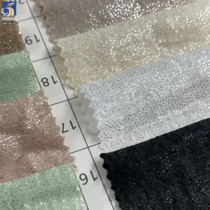 YX1616 Metallic Dot Chiffon Velvet Fabric Sparkle Soft Fashion Textile for Dresses and Garments